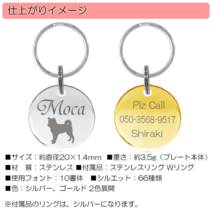 迷子札 犬 ステンレス 20mm サークル まいごふだ